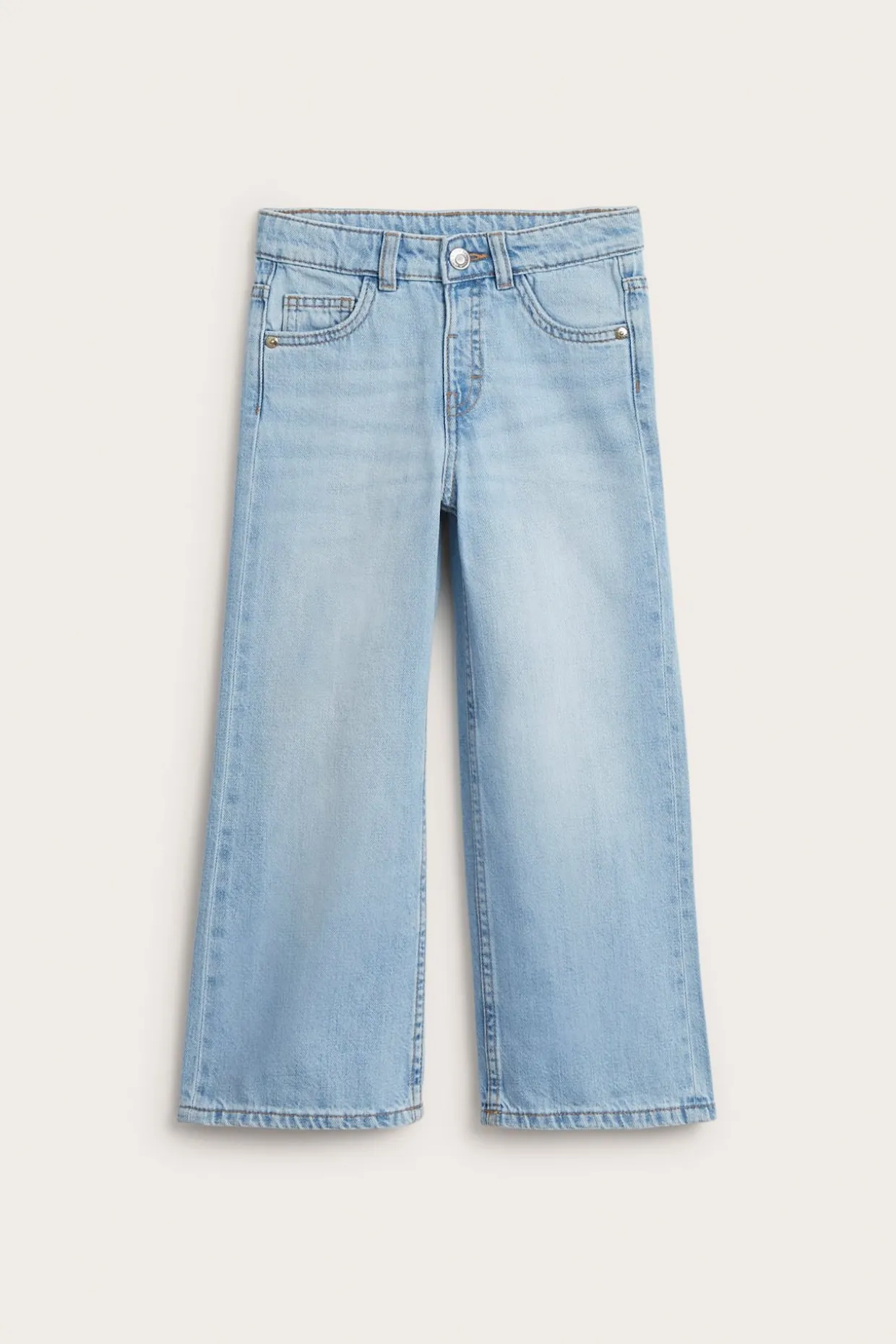 Wide jeans mid waist | Vaalea denim | Lapset | Kappahl