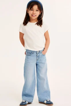Wide jeans mid waist | Vaalea denim | Lapset | Kappahl