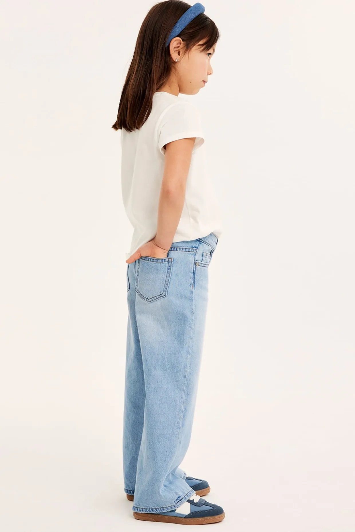 Wide jeans mid waist | Vaalea denim | Lapset | Kappahl
