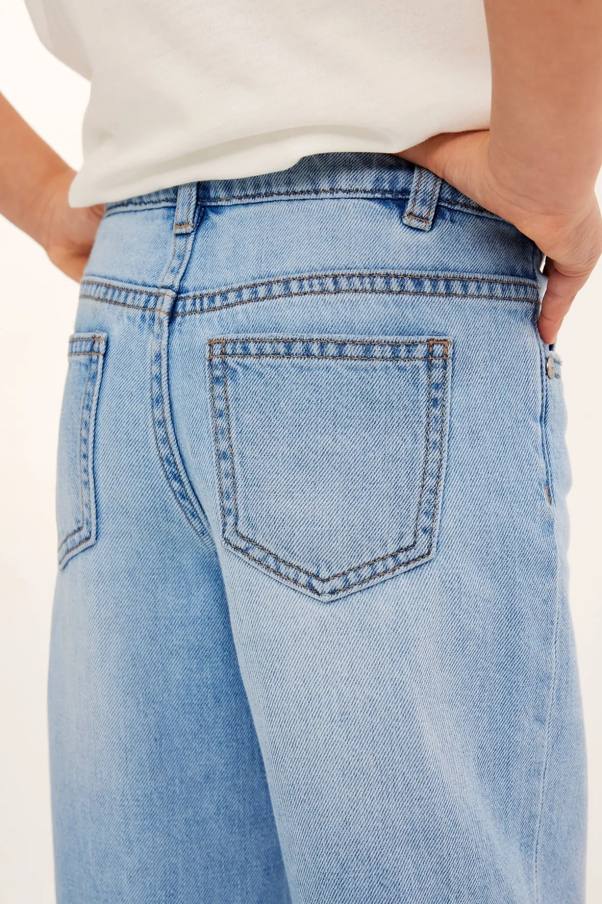 Wide jeans mid waist | Vaalea denim | Lapset | Kappahl