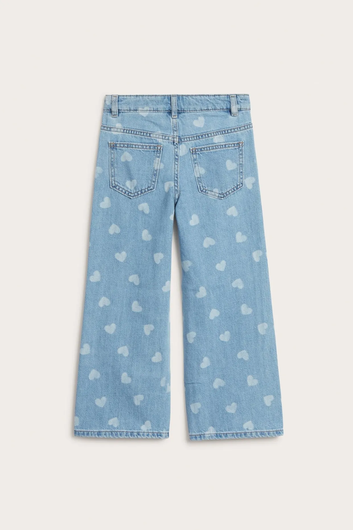 Wide jeans mid waist | Vaalea denim | Lapset | Kappahl
