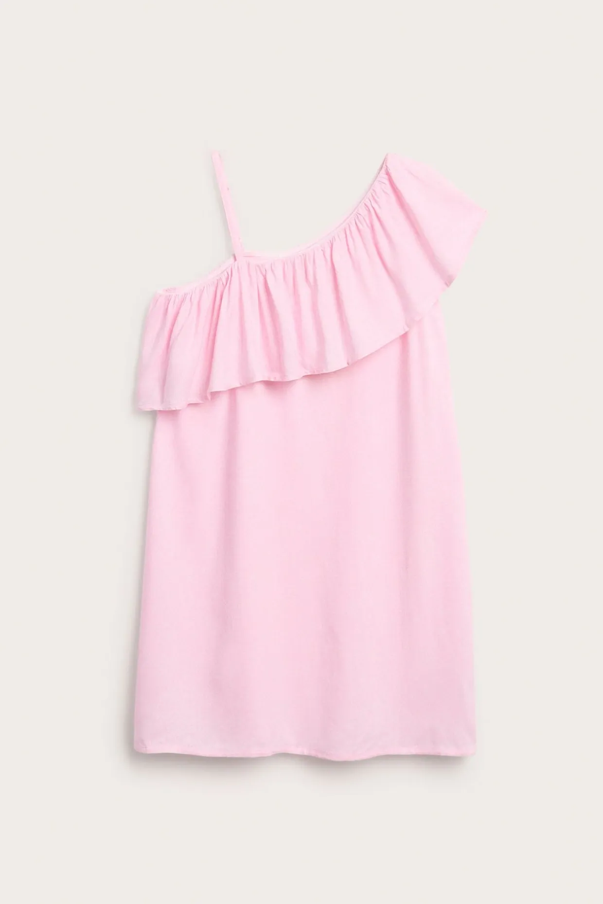 Yksiolkaiminen mekko röyhelöreunalla | Pinkki | Lapset | Kappahl