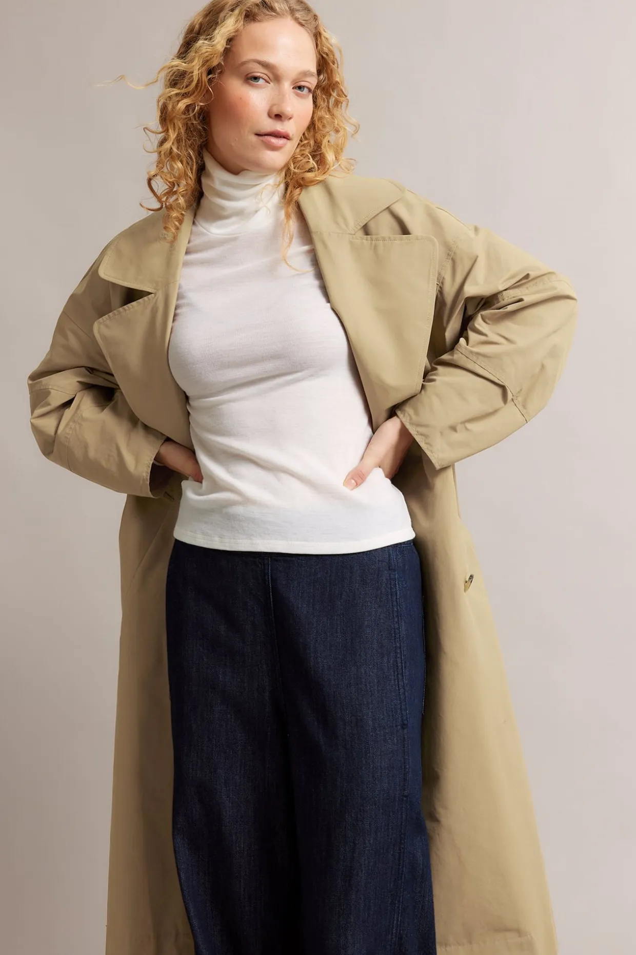 Ylisuuri trenssitakki | Beige | Naiset | Kappahl